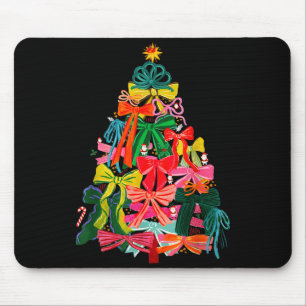 Coquette Bow Christmas Tree Preppy Christmas Girly Mouse Pad