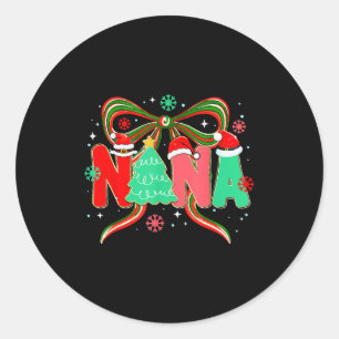 Coquette Bow Christmas Tree Xmas Holiday Girly Out Classic Round Sticker