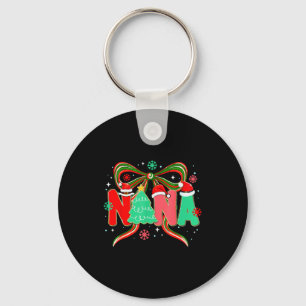 Coquette Bow Christmas Tree Xmas Holiday Girly Out Keychain