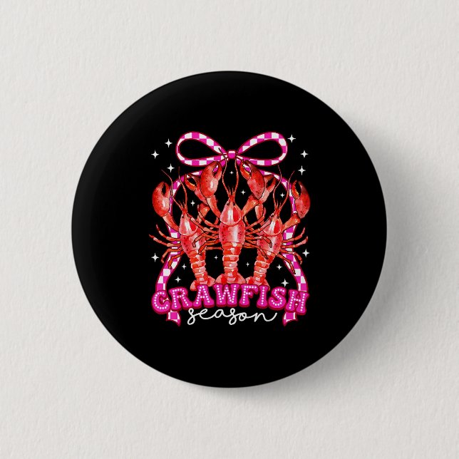 Coquette Bow Crawfish Boil Season For Men Women Ki 2 Inch Round Button (Front)