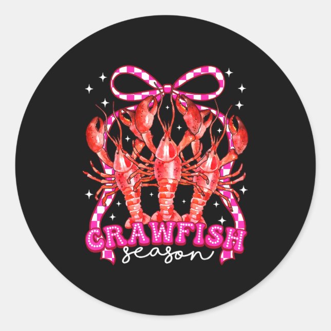 Coquette Bow Crawfish Boil Season For Men Women Ki Classic Round Sticker (Front)