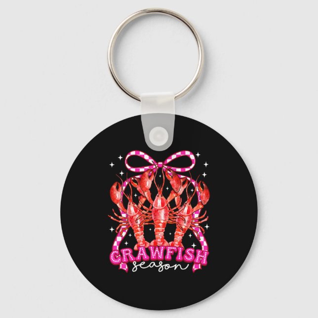 Coquette Bow Crawfish Boil Season For Men Women Ki Keychain (Front)