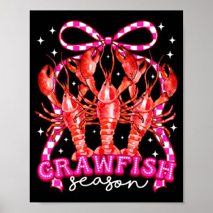 Coquette Bow Crawfish Boil Season For Men Women Ki Poster