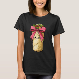 Coquette Bow Cute Burritos Mexican Food Girl Mom P T-Shirt