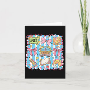Coquette Bow Cute School Bus Girly Student Back To Card