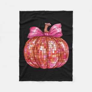 Coquette Bow Disco Ball Pumpkin Cute Girly Hallowe Fleece Blanket