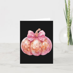 Coquette Bow Disco Pumpkin Fall Autumn Funny Hallo Card