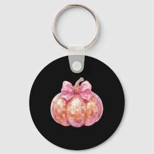 Coquette Bow Disco Pumpkin Fall Autumn Funny Hallo Keychain