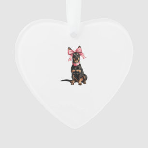 Coquette Bow Doberman Dog Mom Girl Pink Ornament
