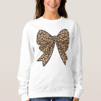 Coquette Bow Empreinte de léopard Bow Sweatshirt