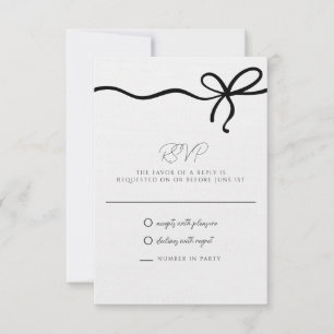 Coquette Bow Formal Wedding RSVP Card