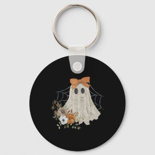 Coquette Bow Funny Halloween Lace Ghost Girly Spoo Keychain
