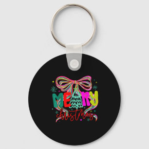 Coquette Bow Funny Merry Christmas Tree Cute Xmas Keychain