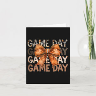 Coquette Bow Game Day American Footll Autumn Thank Card