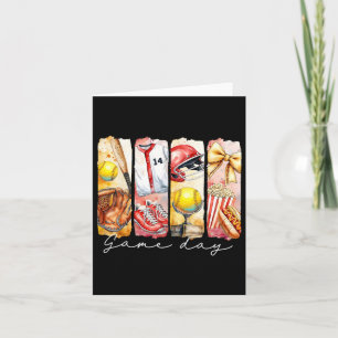Coquette Bow Game Day Sell Softll Heart Love Mom L Card