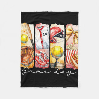 Coquette Bow Game Day Sell Softll Heart Love Mom L Fleece Blanket