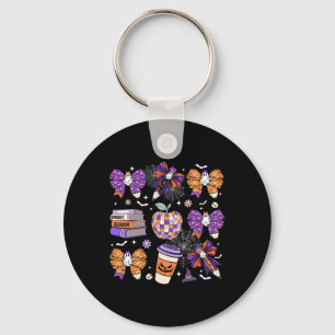 Coquette Bow Ghost Cute Halloween Teachers Women  Keychain