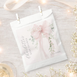 Coquette Bow Greenery Baby in bloom baby Shower Favour Bag