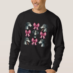 Coquette Bow Greyhound Dog Mom Pink Ribbon Cute Mo Sweatshirt
