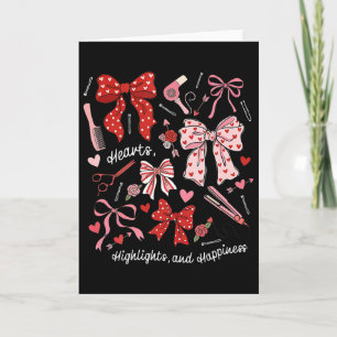 Coquette Bow Hairdresser Valentine Day Hairstylist Card