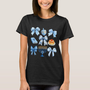 Coquette Bow Hanukkah Chanukah Pajama Latke Jewish T-Shirt