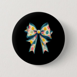 Coquette Bow Happy Easter Bunny Bow Pink Egg Easte 2 Inch Round Button