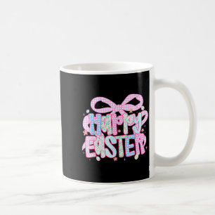 Coquette Bow Happy Easter Day Eggs Bunny Rabbit Bo Coffee Mug