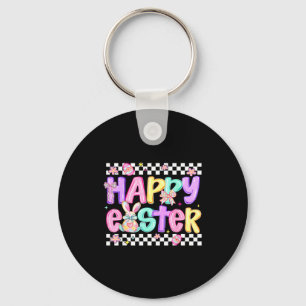 Coquette Bow Happy Easter Day Eggs Bunny Rabbit Bo Keychain