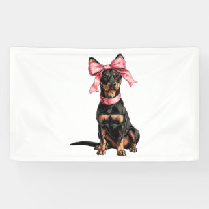 Coquette Bow Havanese Dog Mom Girl Pink Banner