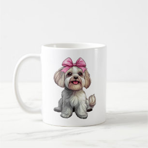 Coquette Bow Havanese Dog Mom Girl Pink Coffee Mug