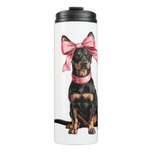 Coquette Bow Havanese Dog Mom Girl Pink Thermal Tumbler