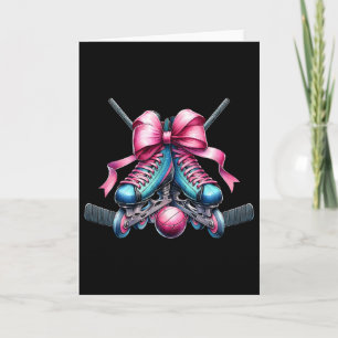 Coquette Bow Inline Hockey Player Girl Mom Mother' Card