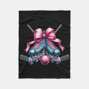 Coquette Bow Inline Hockey Player Girl Mom Mother' Fleece Blanket