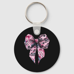 Coquette Bow Inline Hockey Player Girl Mom Mother' Keychain