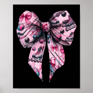 Coquette Bow Inline Hockey Player Girl Mom Mother' Poster