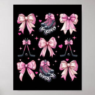 Coquette Bow Inline Hockey Player Girl Mom Mother' Poster