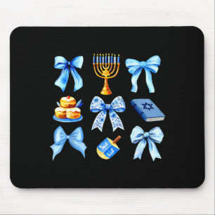 Coquette Bow Jewish Holiday Chanukah Hanukkah Meno Mouse Pad