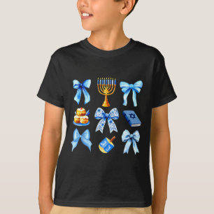 Coquette Bow Jewish Holiday Chanukah Hanukkah Meno T-Shirt