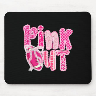 Coquette Bow Lace Football Pink Out Breast Cancer  Mouse Pad