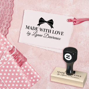 Coquette Bow Made With Love By Small Business Rubber Stamp