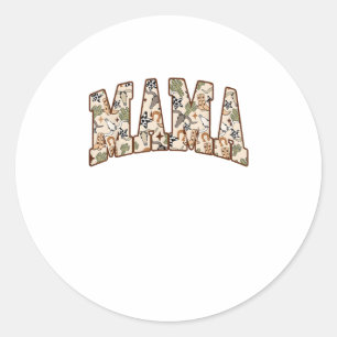 Coquette Bow Mama Cowhide Turquoise Cowgirl Wester Classic Round Sticker