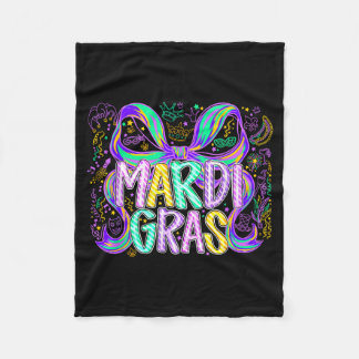 Coquette Bow Mardi Gras Carnival Parade Season Wom Fleece Blanket