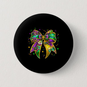 Coquette Bow Mardi Gras New Orleans Fleur De Lis F 2 Inch Round Button