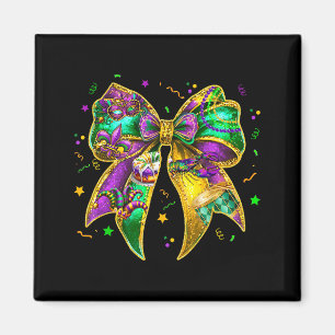 Coquette Bow Mardi Gras New Orleans Fleur De Lis F Magnet