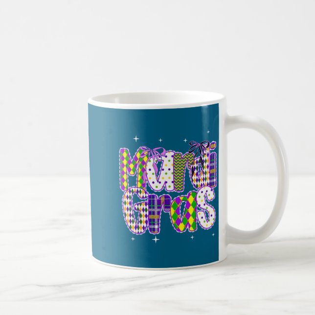 Coquette Bow Mardi Gras New Orleans Louisiana Dalm Coffee Mug (Right)