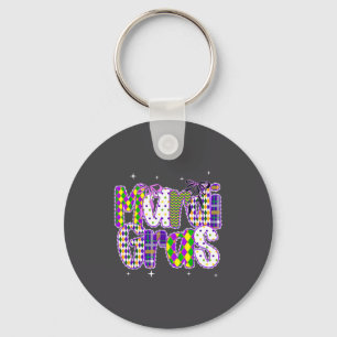 Coquette Bow Mardi Gras New Orleans Louisiana Dalm Keychain