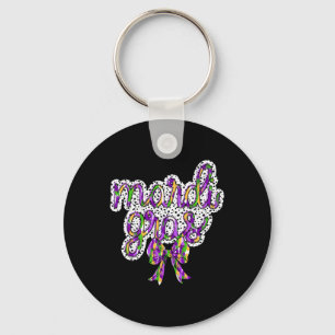 Coquette Bow Mardi Gras New Orleans Louisiana Dalm Keychain
