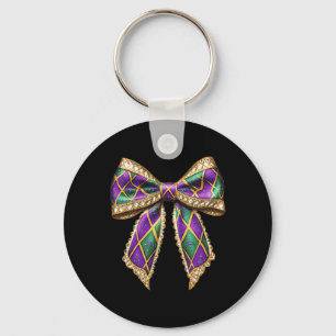 Coquette Bow Mardi Gras New Orleans Louisiana Usa Keychain