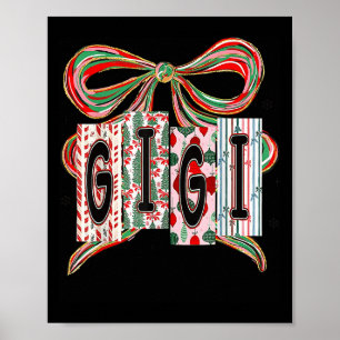 Coquette Bow Merry Christmas Gigi Grandma Xmas Paj Poster