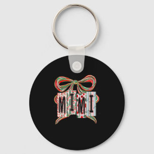 Coquette Bow Merry Christmas Mimi Grandma Xmas Paj Keychain